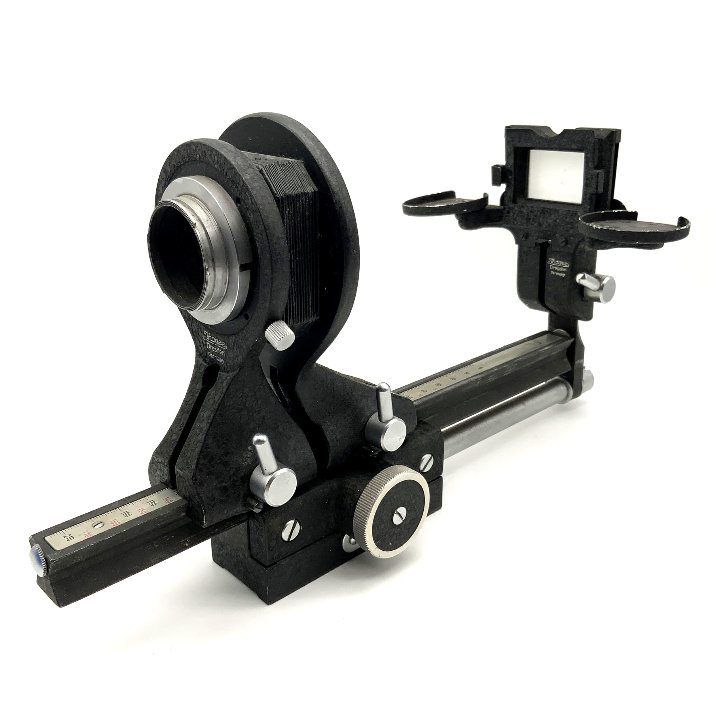 Ihagee Balgengerät schwarz mit Dia Dublikator / Dia Kopiergerät