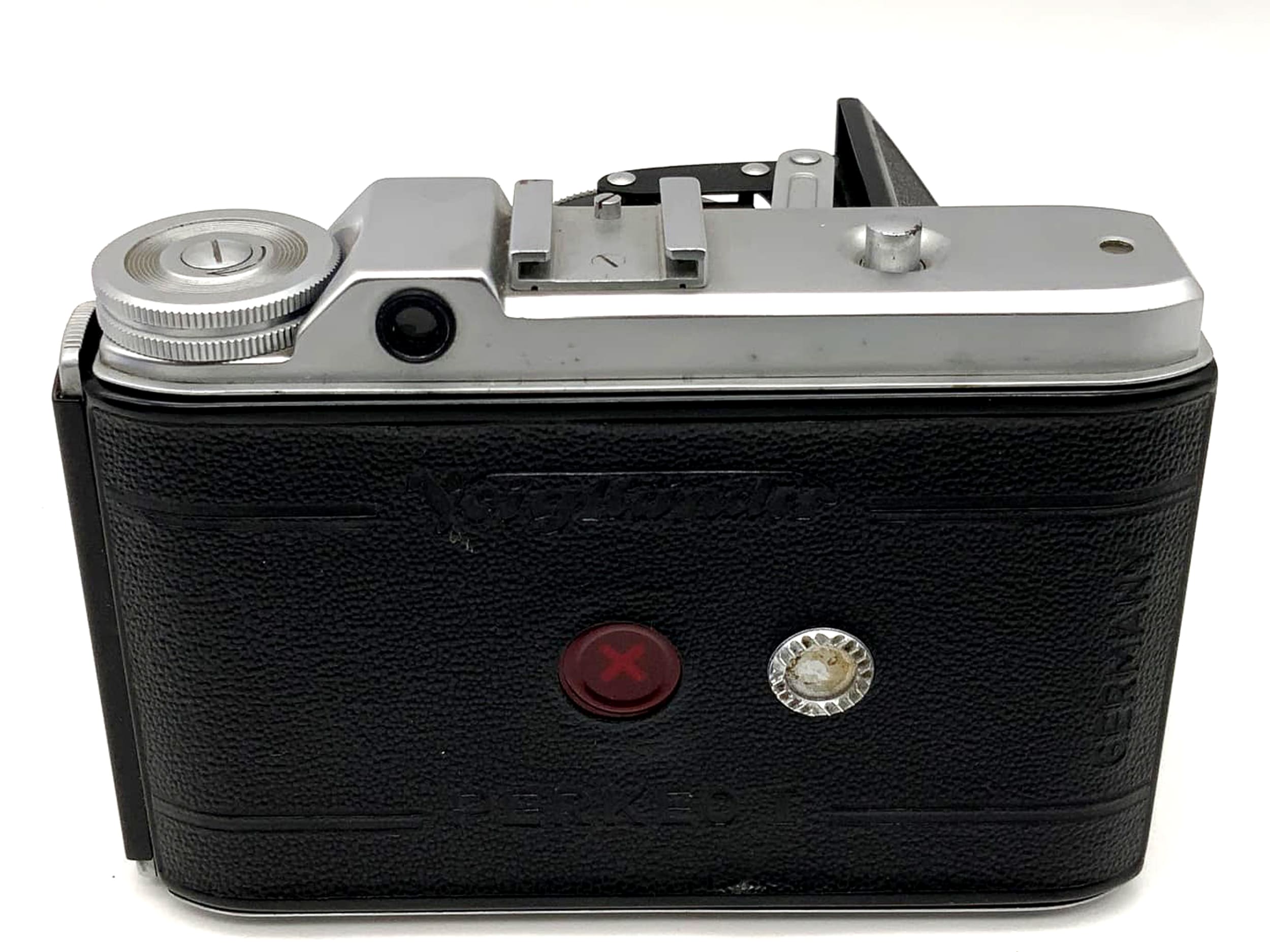 Voigtländer Perkeo I Klappkamera mit Vaskar 1:4.5/75 Prontor-S 6x6 Analogkamera