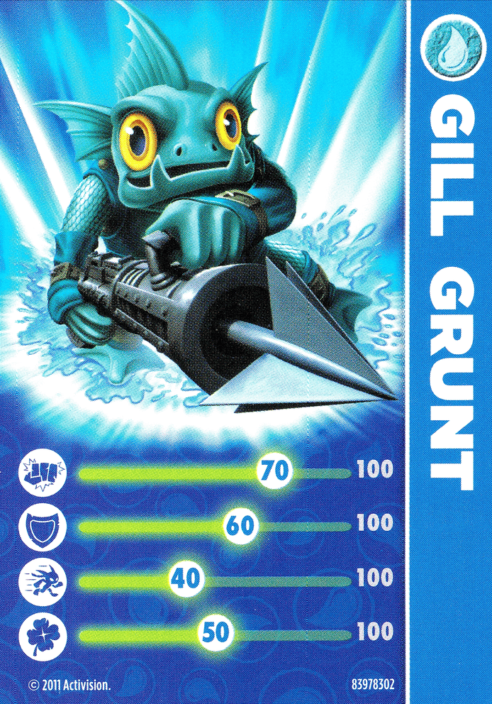 Skylanders Spyros Adventure Gill Grunt Karte