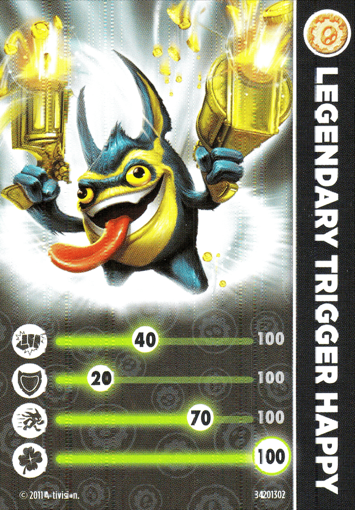 Skylanders Spyros Adventure Legendary Trigger Happy Karte
