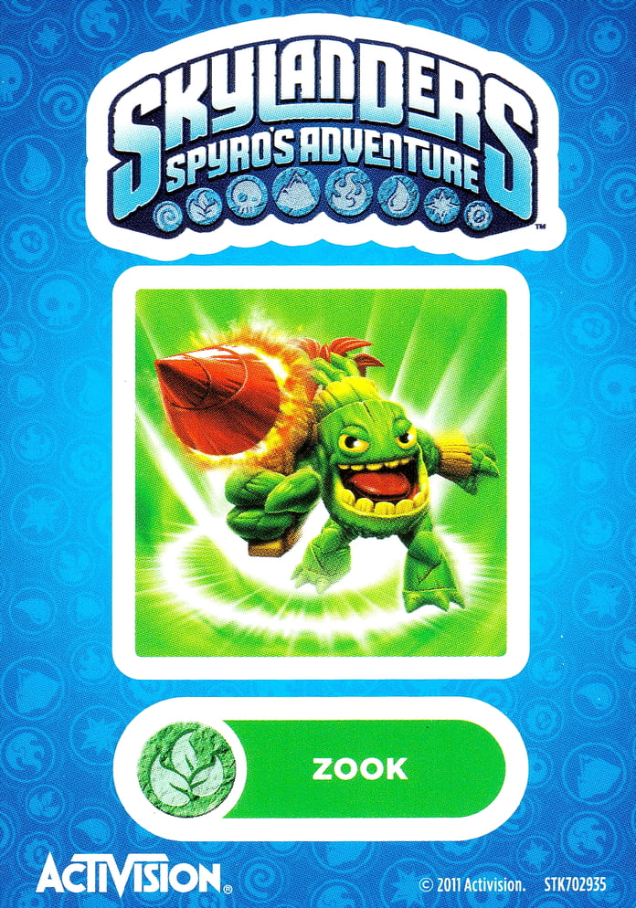 Skylanders Spyros Adventure Zook Aufkleber