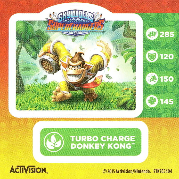 Skylanders Superchargers Turbo Charge Donkey Kong Aufkleber