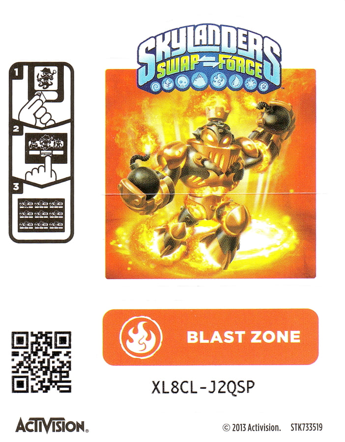 Skylanders Swap Force Blast Zone Aufkleber