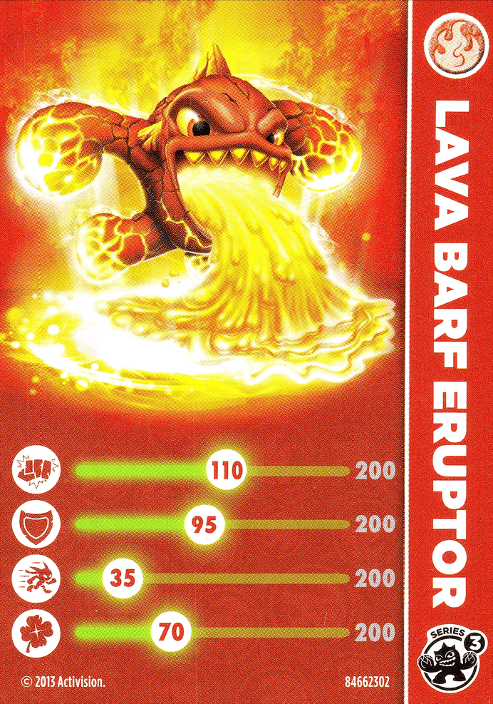 Skylanders Swap Force Lava Barf Eruptor Karte