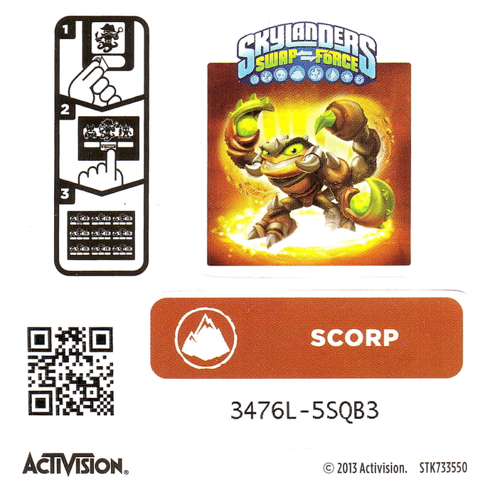 Skylanders Swap Force Scorp Aufkleber