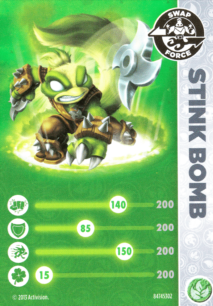 Skylanders Swap Force Stink Bomb Karte
