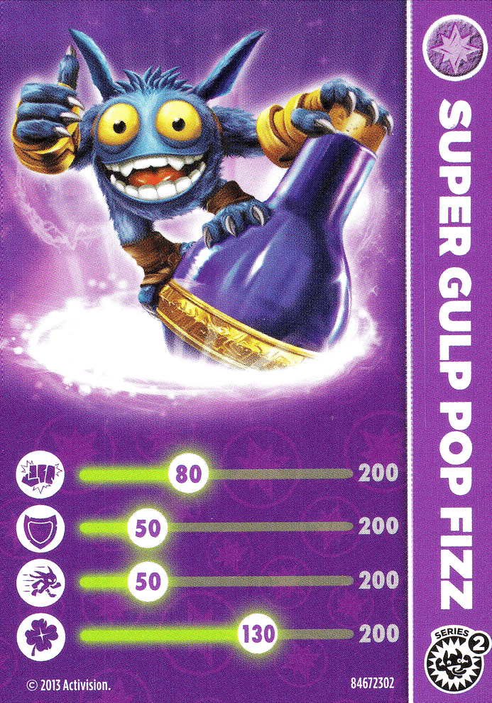 Skylanders Swap Force Super Gulp Pop Fizz Karte